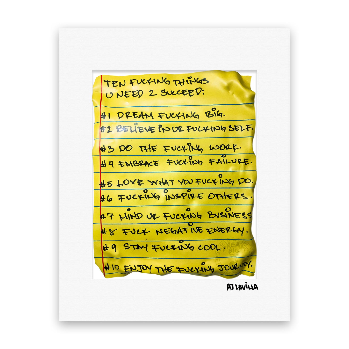 Ten Things U Need 2 Succeed Sculpture